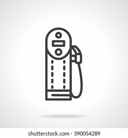 Modern digital refueling station. Gas station. Oil and gasoline industry. Black line style single vector icon. Element for web design, business, mobile app. 