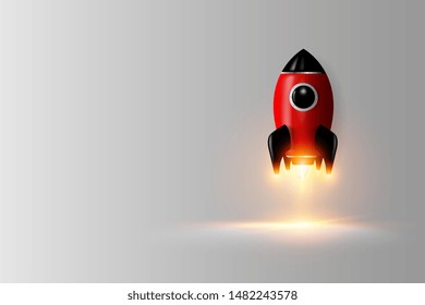 Modern digital rocket 3D rendering