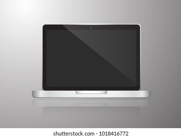 Modern digital silver and black laptop