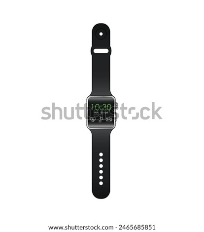 Modern Digital Smart Watch Vector Template