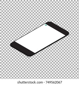 Modern digital smartphone on transparent background.  -stock vector
