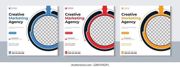 Modern Digital Social Media Post Template, Business Social Media Banner Design, Marketing, Web, Sale, Vector Illustration