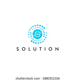 Modern Digital Solution Logo Design vector With Initial S Concept