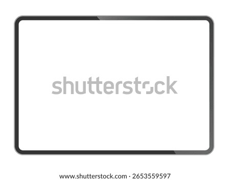 Modern Digital Tablet Device Isolated on White Background Mockup