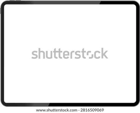 Modern Digital Tablet Mockup with Blank Screen Vector Illustration