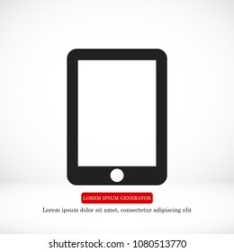Modern digital tablet PC icon, stock vector illustration flat design style