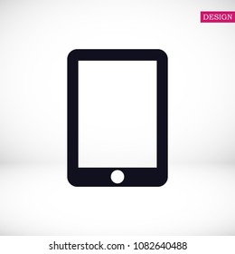 Modern digital tablet PC icon, stock vector illustration flat design style
