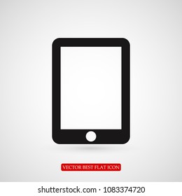 Modern digital tablet PC icon, stock vector illustration flat design style