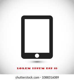 Modern digital tablet PC icon, stock vector illustration flat design style