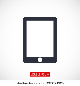 Modern digital tablet PC icon, stock vector illustration flat design style