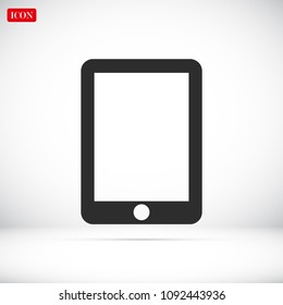 Modern digital tablet PC icon, stock vector illustration flat design style
