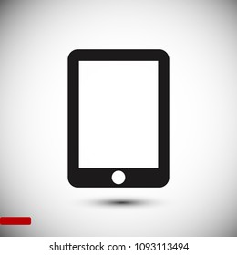 Modern digital tablet PC icon, stock vector illustration flat design style