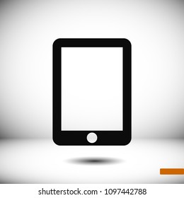 Modern digital tablet PC icon, stock vector illustration flat design style