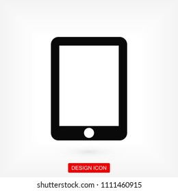 Modern digital tablet PC icon, stock vector illustration flat design style