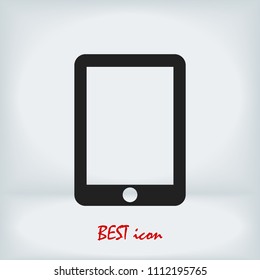 Modern digital tablet PC icon, stock vector illustration flat design style