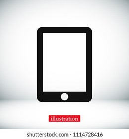 Modern digital tablet PC icon, stock vector illustration flat design style