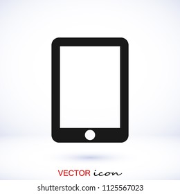 Modern digital tablet PC icon, stock vector illustration flat design style