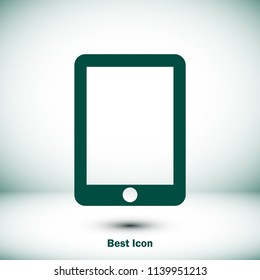 Modern digital tablet PC icon, stock vector illustration flat design style