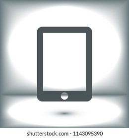 Modern digital tablet PC icon, stock vector illustration flat design style