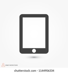 Modern digital tablet PC icon, stock vector illustration flat design style