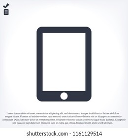 Modern digital tablet PC icon, stock vector illustration flat design style