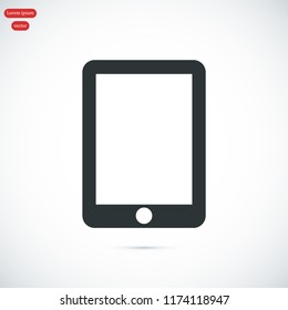 Modern digital tablet PC icon, stock vector illustration flat design style
