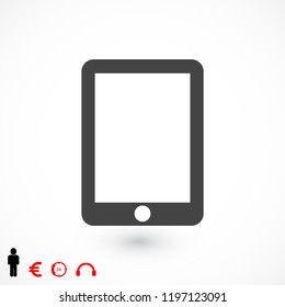 Modern digital tablet PC icon, stock vector illustration flat design style