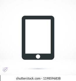 Modern digital tablet PC icon, stock vector illustration flat design style