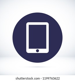 Modern digital tablet PC icon, stock vector illustration flat design style