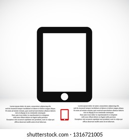 Modern digital tablet PC icon, stock vector illustration flat design style