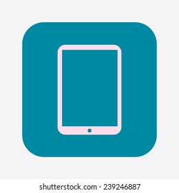 Modern digital tablet PC icon. Flat design icon. vector EPS 10.