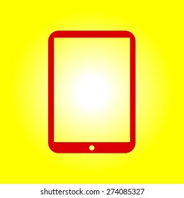 Modern digital tablet PC icon. Flat design icon. vector EPS 10.