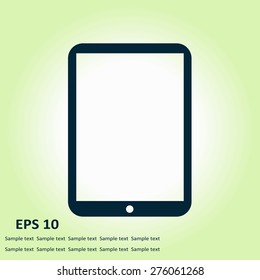 Modern digital tablet PC icon. Flat design icon. vector EPS 10.