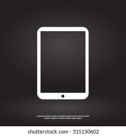 Modern digital tablet PC icon. Flat design icon. vector EPS 10.
