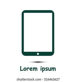 Modern digital tablet PC icon. Flat design icon. vector EPS 10.