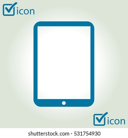 Modern digital tablet PC icon. Flat design icon. vector EPS 10.