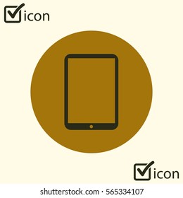 Modern digital tablet PC icon. Flat design icon. 