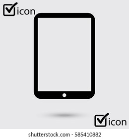 Modern digital tablet PC icon. Flat design icon. 