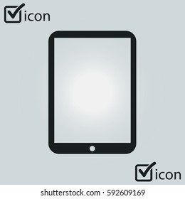 Modern digital tablet PC icon. Flat design icon. 