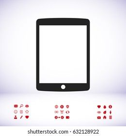 Modern digital tablet PC icon, stock vector illustration flat design style