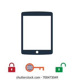 Modern digital tablet PC icon, stock vector illustration flat design style