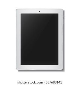 Modern digital tablet PC isolated on white background. Tablet pc computer with blank screen. Vector illustration.