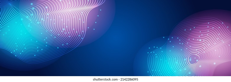 Modern digital technology background. Abstract tech representation. Colorful purple and blue gradient graphic concept for your design