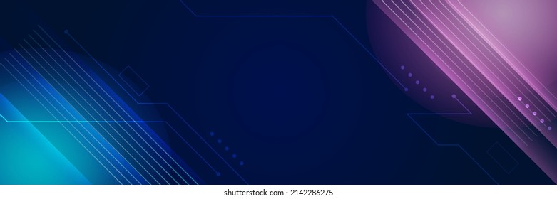 Modern Digital Technology Background. Abstract Tech Presentation Background. Colorful Purple And Blue Gradient Graphic Concept For Business, Tech, Corporate Design