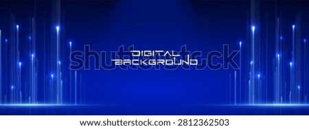 Modern Digital Technology Background with Abstract Geometric Elements, Artificial Intelligence Concept, Network Communication, Big Data Visualization, Cloud Computing, Cyber Security, and High-Tech Business Design.