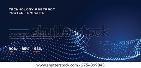 Modern Digital Technology Background With Glowing Dots. Data Lines Representing Big Data And Modern Stack Systems. Vector Illustration.