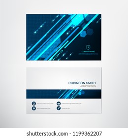 Modern Digital Technology Circuits Business card template,contact and company card design,vector.