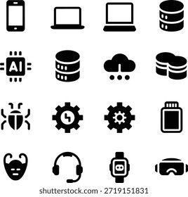 Iconos modernos del dispositivo de Tecnología digital