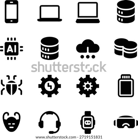 Modern Digital Technology Device Icons