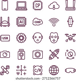 Esquema moderno del dispositivo de Tecnología digital